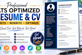 write ats optimized professional resume and CV