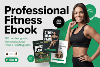 design canva ebook, workbook journal, fitness wellness nutrition coaches canva