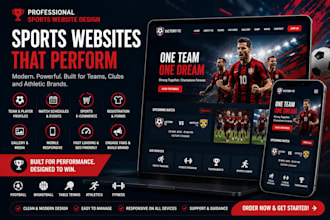 design sport website, football, basketball and table tennis website, sport store