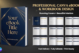do canva ebook design, workbook layout and ebook cover design