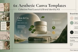 design an aesthetic canva brand kit and cohesive instagram templates