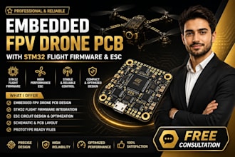 design embedded fpv drone pcb with stm32 flight firmware and esc
