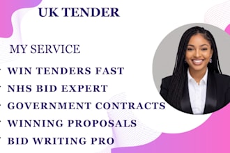 do UK tender writing, bid writing, government contract, and cqc registration