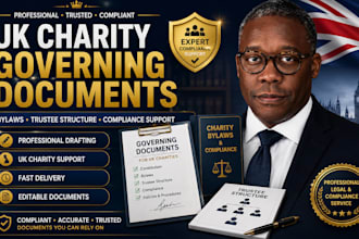 draft UK charity governing documents bylaws and compliance support