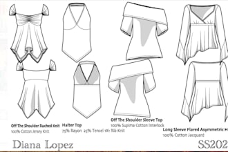 create professional fashion technical flats