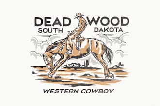 make vintage rodeo cowboy graphic tee design