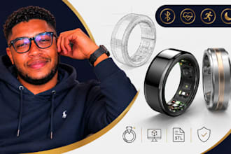smart ring cad, wearable stl prototype, bluetooth jewelry cad experts studiopros
