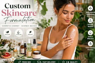 be your cosmetic chemist for skincare and haircare formulation