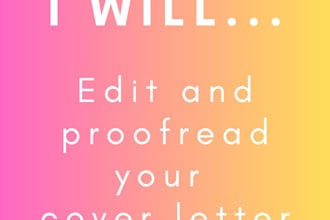 edit and proofread your cover letter