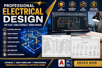 create professional electrical design panel schedule and wiring diagram mep plan