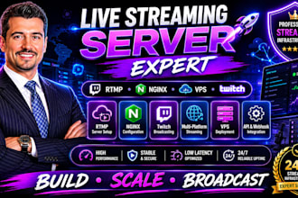 setup a professional live streaming server and rtmp server infrastructure