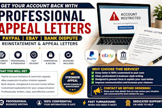 write paypal ebay bank dispute reinstatement