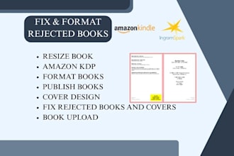fix your rejected book cover for amazon, ingramspark and lulu