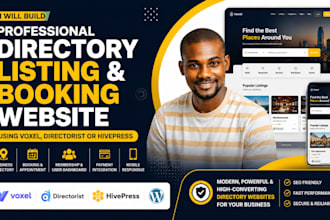 build booking directory listing website using voxel, directorist, hivepress