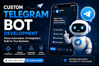 develop a custom telegram bot with ai integration
