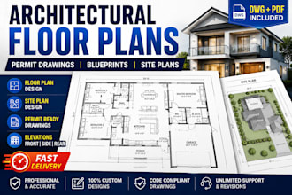 design architectural floor plans, site plans, permit drawings, house blueprints