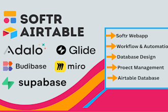 do softr client portal with airtable, glide, adalo, supabase, budibase and n8n