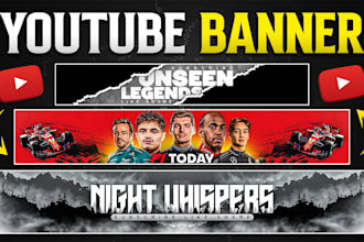 design professional youtube banner and channel art