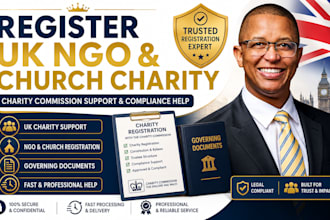 register ngo church uk charity with UK charity commission full support