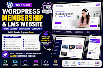 build wordpress membership website and lms website