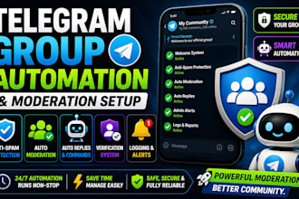 setup telegram moderation and automation systems for groups