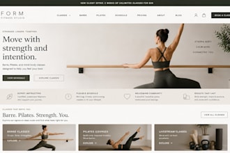 design squarespace fitness studio website barre classes website pilates courses