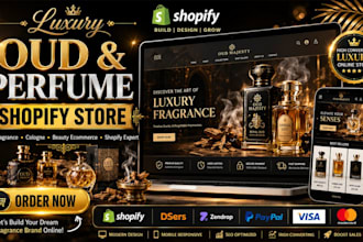design a luxury oud and perfume shopify store for fragrance brands