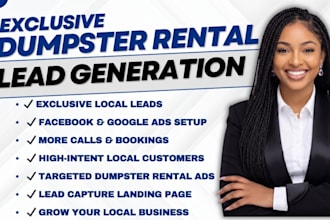 generate exclusive dumpster rental leads dumpster rental bookings dumpster leads