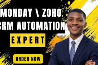 setup monday com monday CRM zoho CRM zapier make and n8n automation monday crm