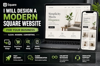 design a modern square website for your business
