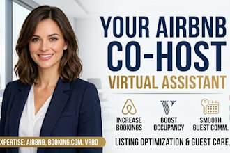 be your airbnb co host virtual assistant for airbnb listing booking com and vrbo
