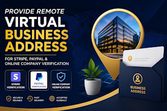 provide virtual business address for stripe, paypal  and online verification