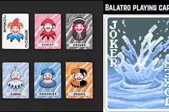 create  aesthete balatro pixel art poker card designs for games and streams