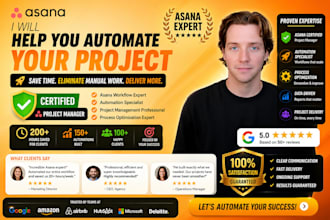 build custom asana workflow projects, dashboard or goal and automations