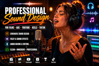 professional sound design for films, ads, youtube, reels, and tiktok