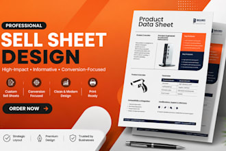 design sell sheet, price sheet product catalogue design and on pager flyer
