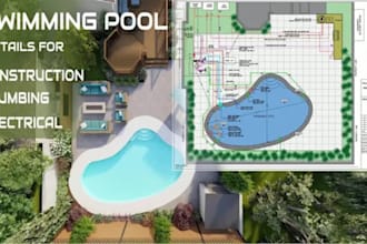 design and detailed swimming pool for permit and construction
