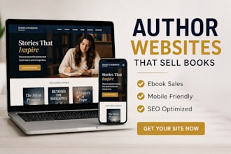 build modern book author website or ebook author website