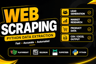 do python web scraping, data extraction, data enrichment, and n8n automation