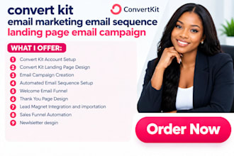 be convert kit  email marketing email sequence landing page email campaign