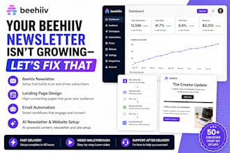 setup beehiiv newsletter ai landing page email automation beehiiv website