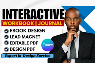 design interactive pdf workbook, fillable form, ebook, curriculum and freebie