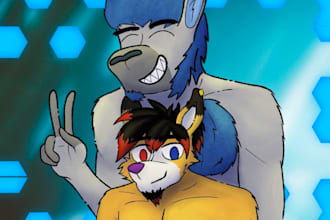 furry art ilustration with you oc