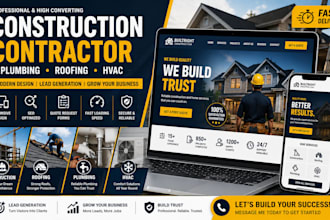 do construction website, contractor website,  plumbing, roofing, hvac website