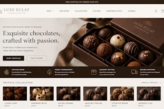 design squarespace chocolatier website truffle collection website artisan flavor