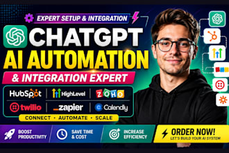 setup chatgpt ai hubspot gohighlevel zoho twilio voice agent zapier integration