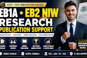 write and publish research articles for eb1a eb1b, eb1c eb2 niw o1 visa petition
