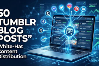 publish 50 blog posts on 50 tumblr blogs