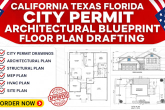 california city permit architectural plans floor plans drafting texas florida