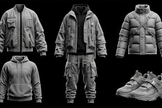 realistic 3d second life clothing garment mesh outfits 3d rigging 3d modeling